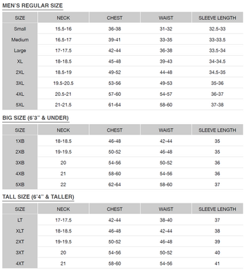 Size chart for a MCO00050 Cutter & Buck Mainsail Sweater-Knit Mens Full Zip Jacket